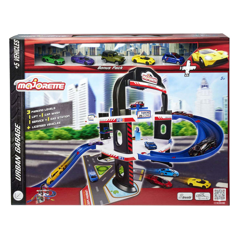 Afbeelding laden in galerijviewer, Majorette urban garage met 5 auto's
