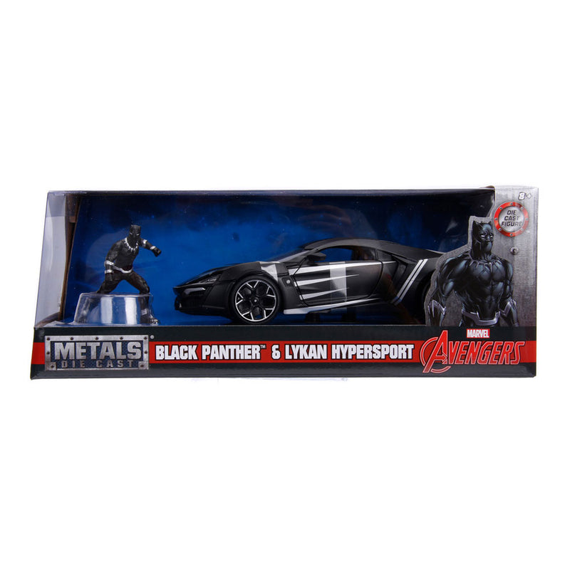 Afbeelding laden in galerijviewer, Jada toys jada die-cast avengers black panther met auto 1:24
