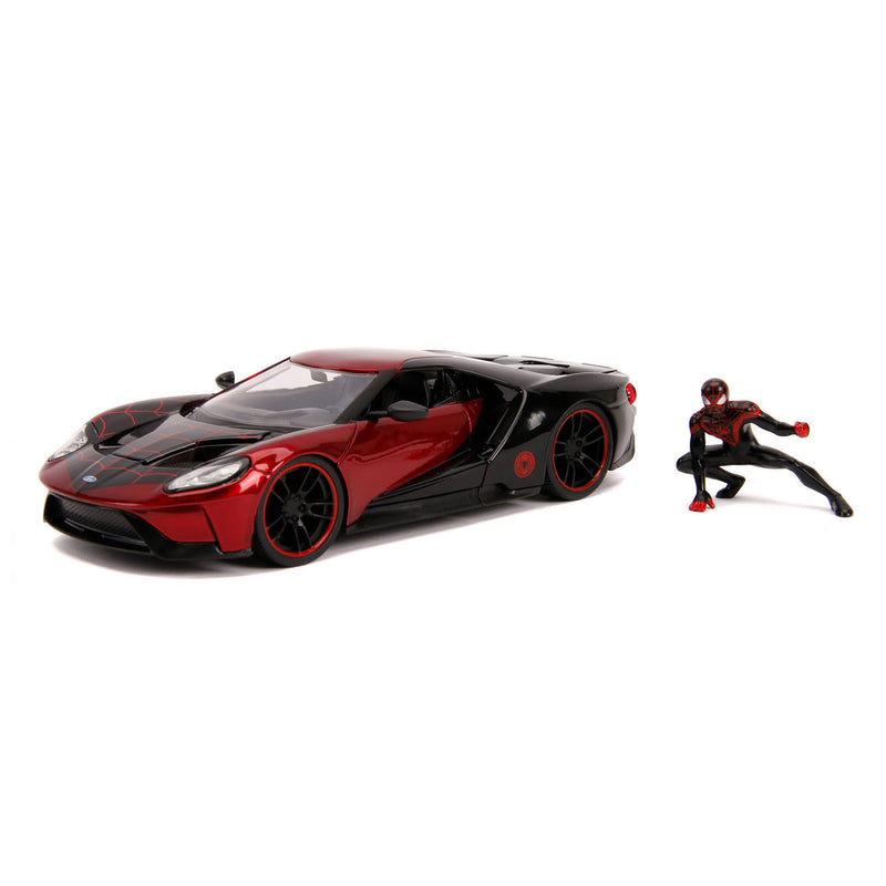 Afbeelding laden in galerijviewer, Jada Marvel Miles Morales Spiderman met 2017 Ford GT Auto 1:24
