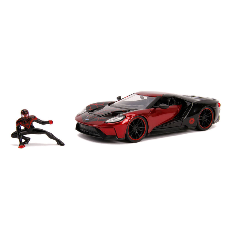 Afbeelding laden in galerijviewer, Jada Marvel Miles Morales Spiderman met 2017 Ford GT Auto 1:24
