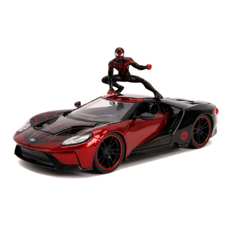 Afbeelding laden in galerijviewer, Jada Marvel Miles Morales Spiderman met 2017 Ford GT Auto 1:24
