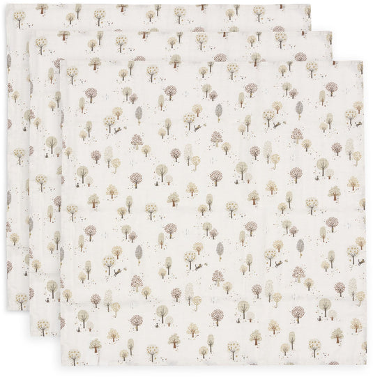 Jollein hydrofiele doek small – 70x70cm – tiny park – 3 stuks