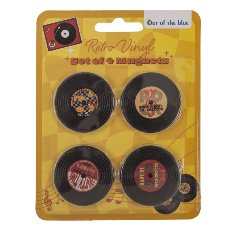 Afbeelding laden in galerijviewer, Ootb koelkastmagneten retro lp 4,2x4,2cm set van 4 stuks
