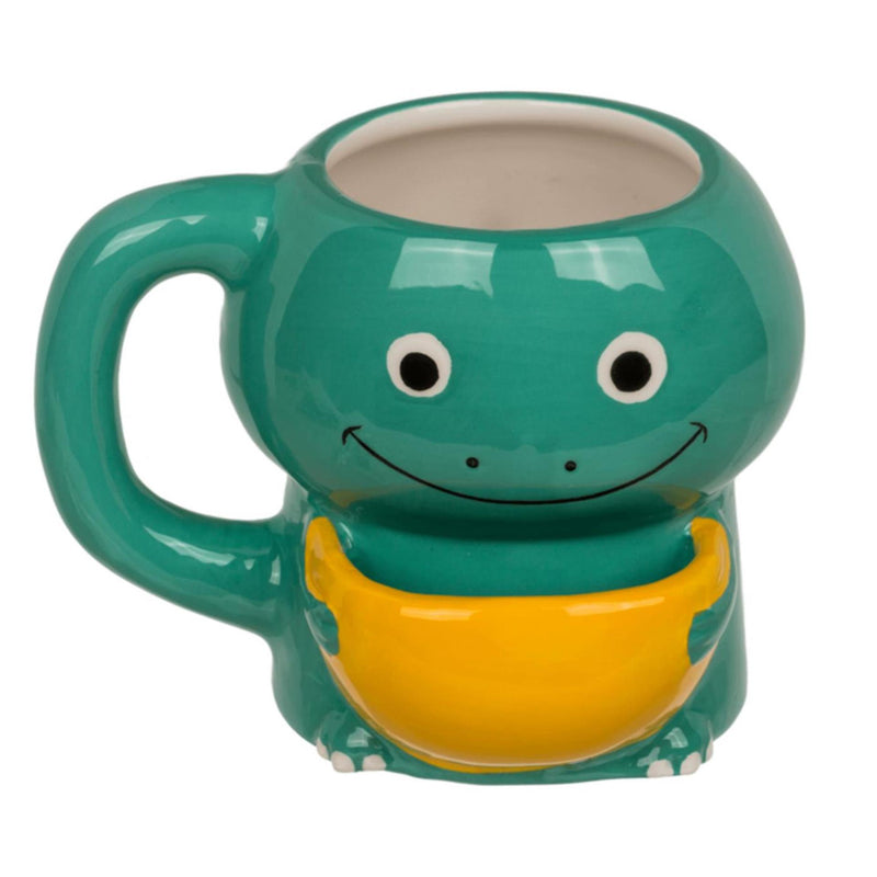Afbeelding laden in galerijviewer, Ootb dierenmok dino met koekvakje 15x9x12cm 450ml
