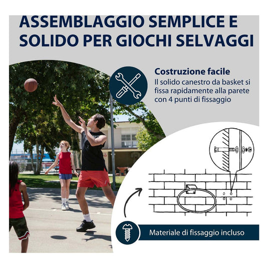 Hudora basketbalring metaal met netje