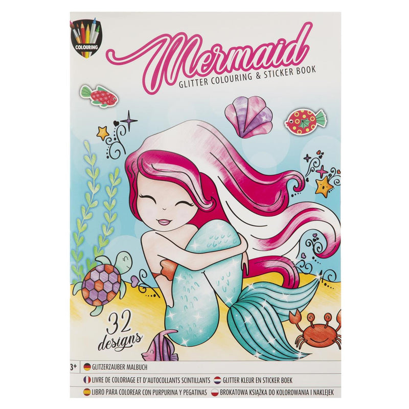 Afbeelding laden in galerijviewer, Grafix colouring glitter sticker boek a4
