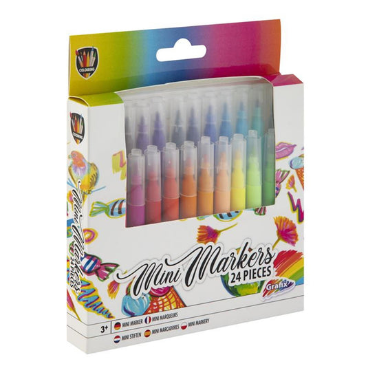 Grafix set a 24 mini viltstiften in doosje