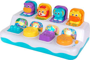 Playgro pop-up speelgoed jungle pals – muziek en licht – babyspeelgoed met dierengeluiden en 2 speelstanden – speelgoed 1 jaar – inclusief batterijen