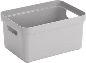 Sunware sigma home opbergbox 5l – 25,2x17,5x12,2 cm – grijs – bpa-vrij plastic, stapelbaar (deksel apart verkrijgbaar) – stijlvolle opbergmand voor kinderkamer woonkamer