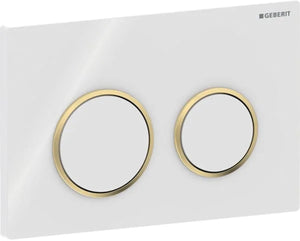 Geberit 115.085.kk.1 - omega20 bedieningspaneel - 2-toets spoeling - rond - wit goud wit