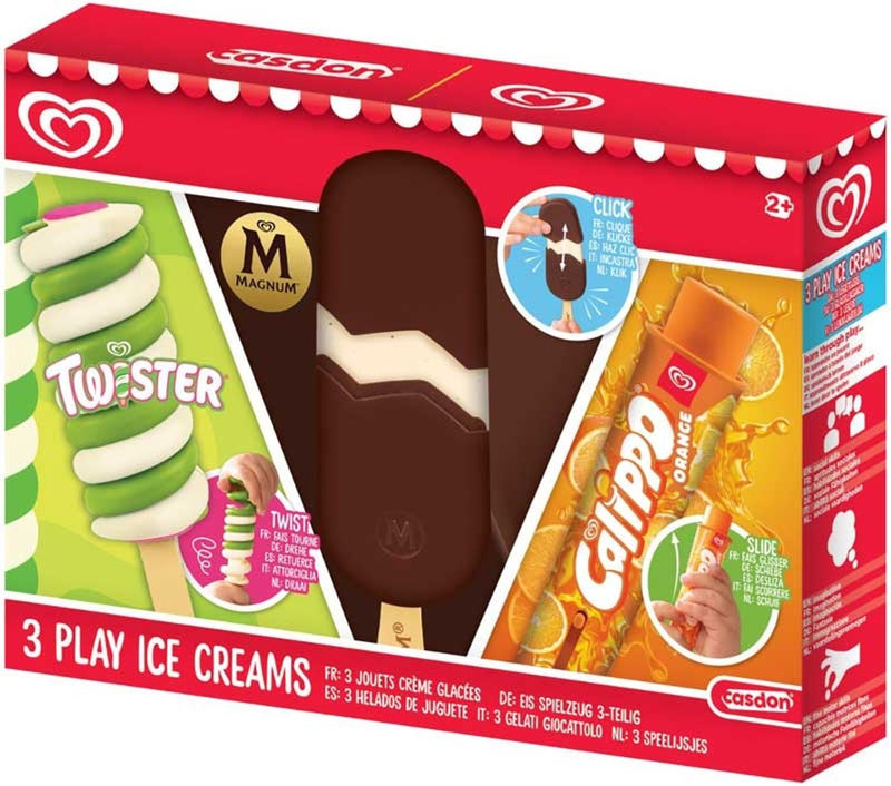 Afbeelding laden in galerijviewer, Casdon ola set speelgoedijsjes – set van 3 speelgoedijsjes | met calippo, twister, magnum
