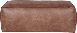 Woood rodeo poef - recycle leer - cognac - 43x120x60