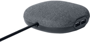 Brennenstuhl â®estilo laadstation met textieloppervlak (stekkerdoos met 1x eurostekker en 2x usb-lader) zwart antraciet