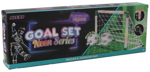 Alert voetbaldoel met verlichting - voetbalgoal 45x35x30 - voetbal goal opvouwbaar - neonlicht - inclusief bal en pomp