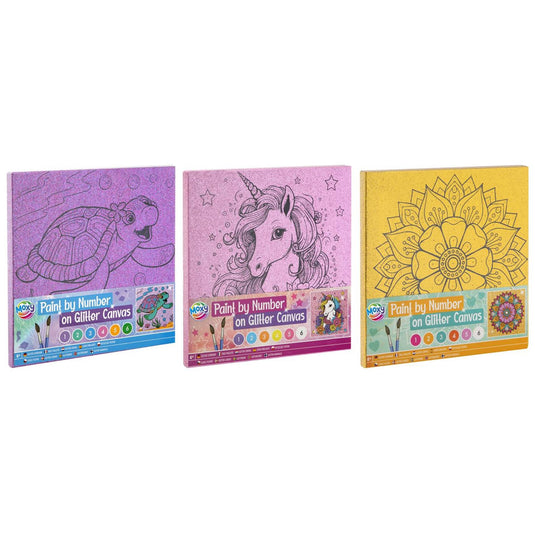 Grafix moxy schilderen op nummer glitter canvas 25x25cm