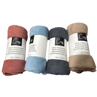 Afbeelding laden in galerijviewer, Fleecedeken coral fleece 130x160 cm | 6 stuks
