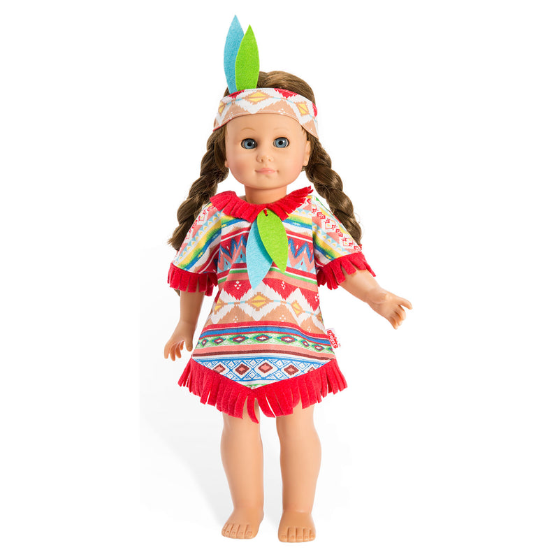 Afbeelding laden in galerijviewer, Heless poppen indianenset blauwe veren, 28-35 cm
