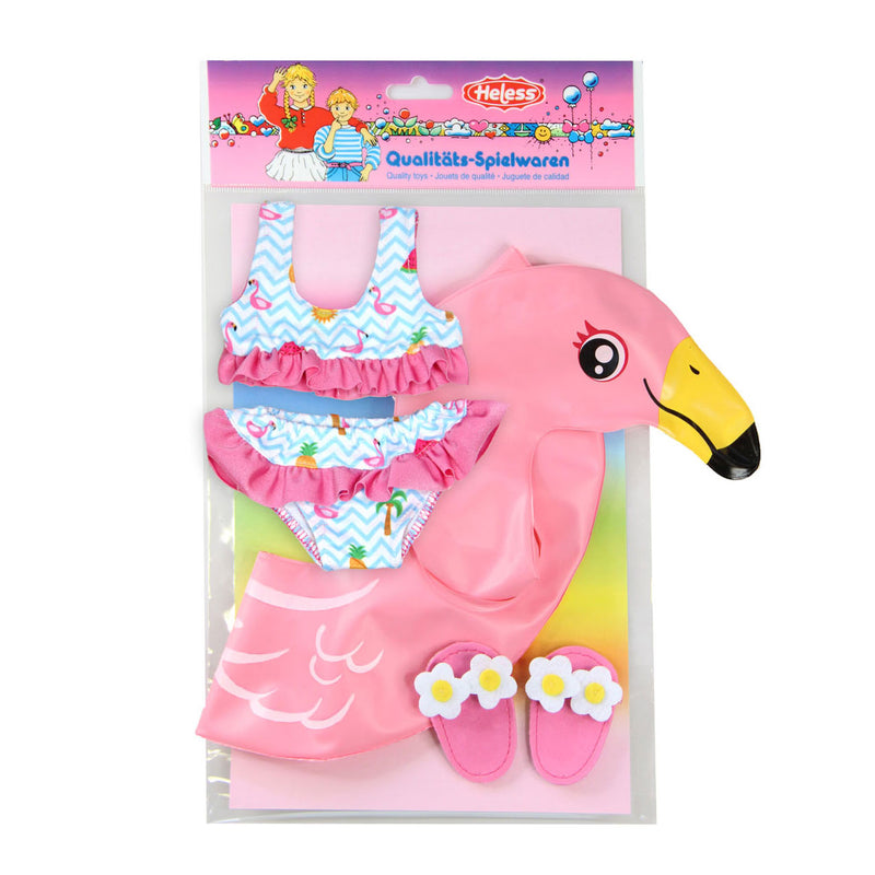 Afbeelding laden in galerijviewer, Heless poppen zwemset flamingo, 35-45 cm
