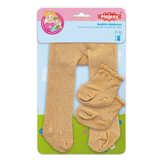 Heless poppenmaillot met sokken - goud, 35-45 cm
