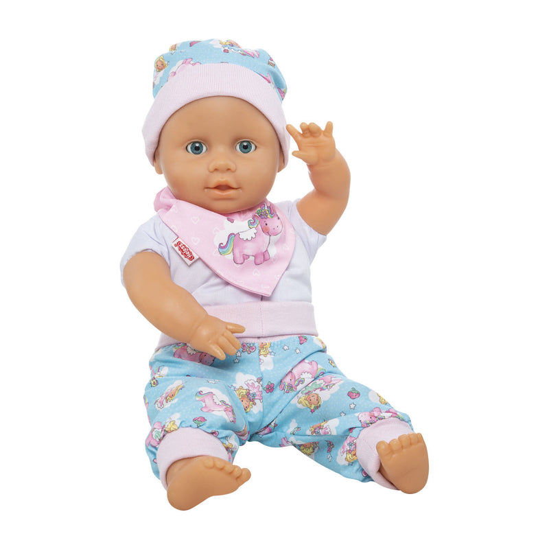 Afbeelding laden in galerijviewer, Heless poppenkledingset eenhoorn 28-35 cm katoen roze blauw
