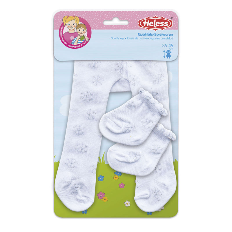 Afbeelding laden in galerijviewer, Heless poppenmaillot met sokken - sneeuwvlokken, 28-35 cm
