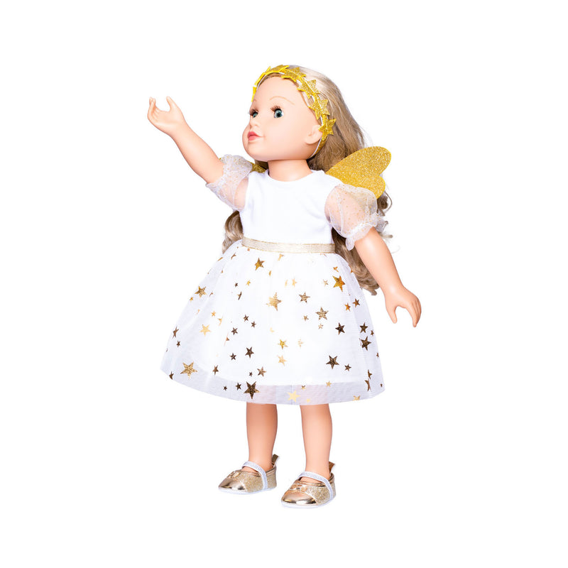 Afbeelding laden in galerijviewer, Heless poppenjurk engel met sterren, 35-45 cm
