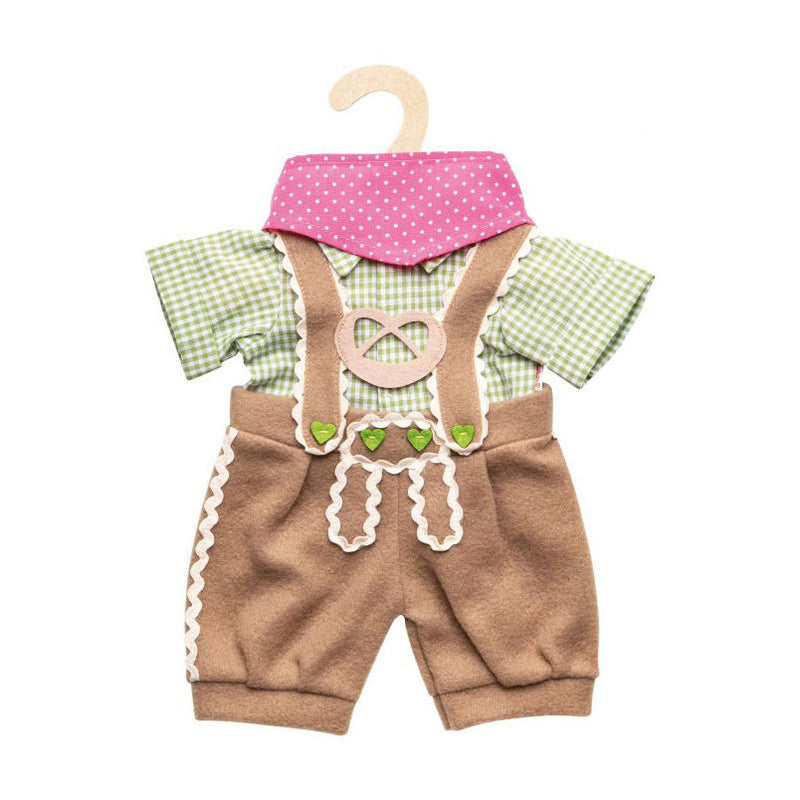 Afbeelding laden in galerijviewer, Heless poppenkleding lederhosen met overhemd en sjaal, 28-35 cm
