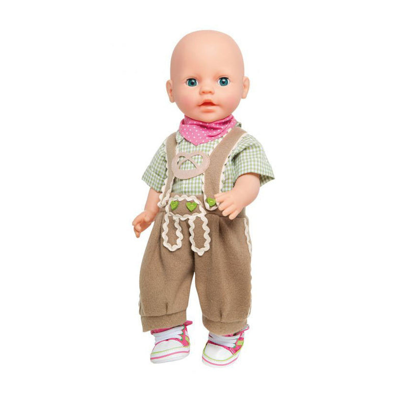 Afbeelding laden in galerijviewer, Heless poppenkleding lederhosen met overhemd en sjaal, 28-35 cm
