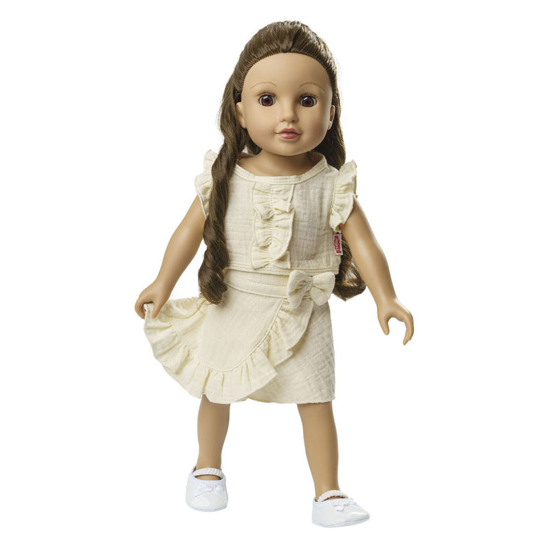 Afbeelding laden in galerijviewer, Heless poppen wikkelrok ecru met ruches, 28-35 cm
