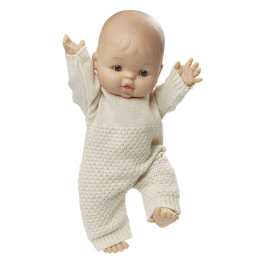 Heless poppen brei overall ecru, 28-35cm