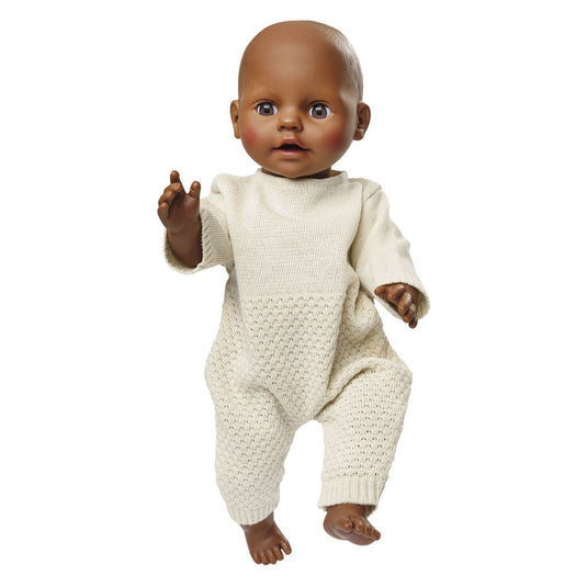 Heless poppen brei overall ecru, 28-35cm