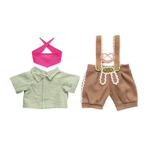Heless poppenkleding lederhosen met overhemd en sjaal,35-45 cm