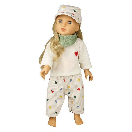 Heless poppenmuts hartjesconfetti, 35-45 cm