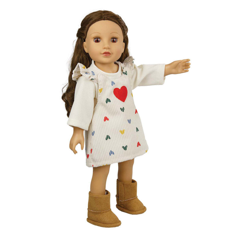 Afbeelding laden in galerijviewer, Heless poppenlaarsjes suede, 30-34 cm

