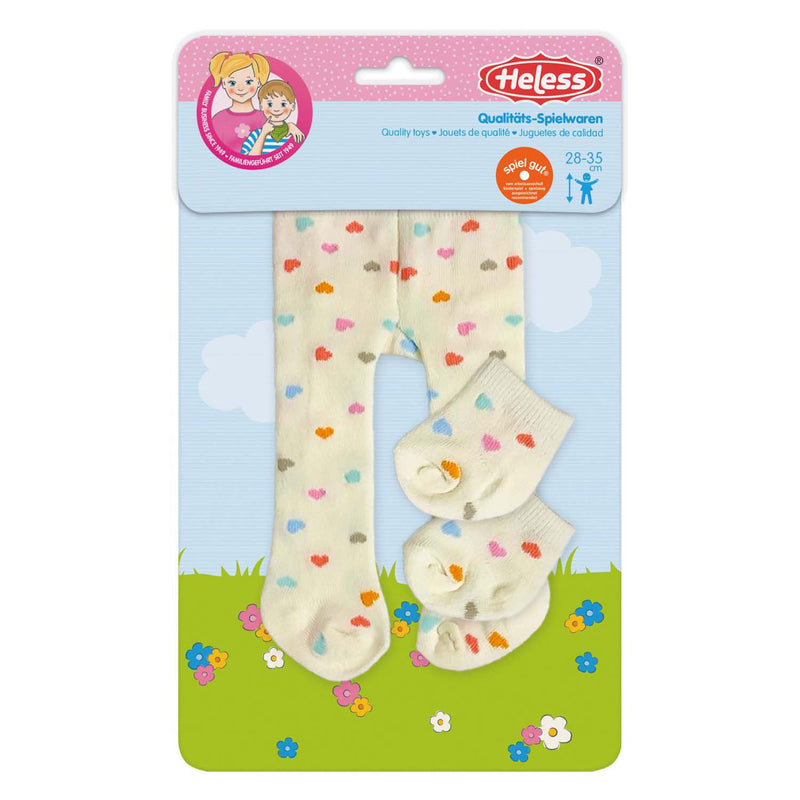 Afbeelding laden in galerijviewer, Heless poppen maillot met sokjes hartjesconfetti, 28-35 cm

