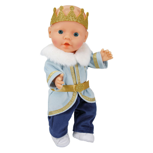 Heless poppenoutfit winterprins luka met kroon en kraag - maat 35-45 cm