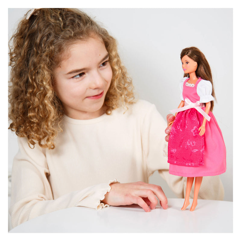 Afbeelding laden in galerijviewer, Heless traditionele dirndl-jurk voor modepoppen pinky - 29cm
