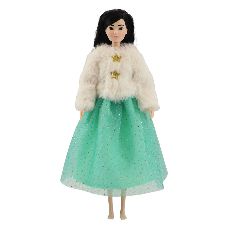 Afbeelding laden in galerijviewer, Heless pluche jasje yuki met tule rok voor modepoppen - 29cm
