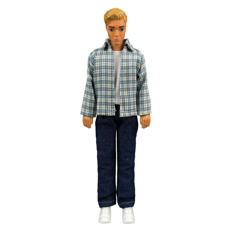 Afbeelding laden in galerijviewer, Heless geruit overhemd met jeans voor modepoppen - 29cm
