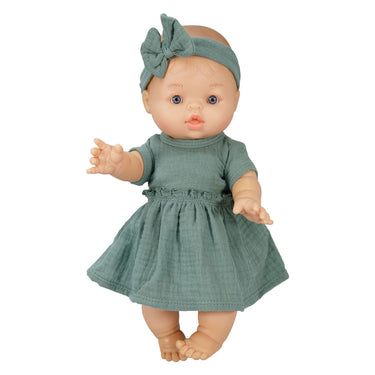 Heless meisjes babypop met groen jurkje - 34cm