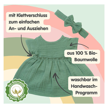 Heless meisjes babypop met groen jurkje - 34cm