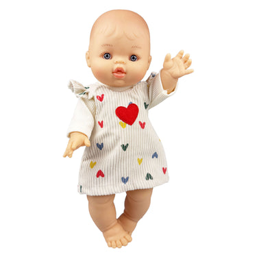 Heless meisjes babypop met corduroy jurk - 34cm