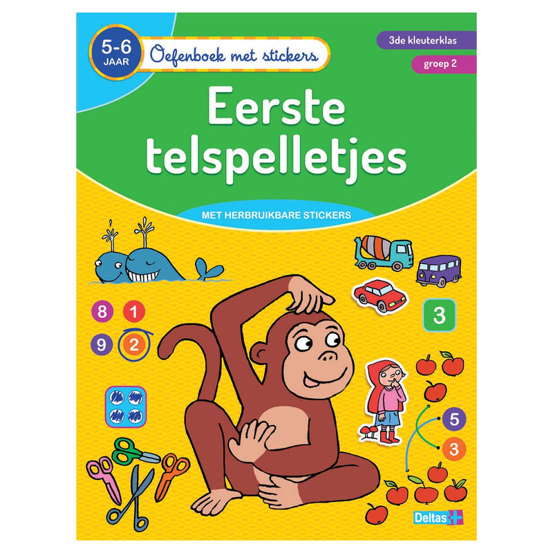 Afbeelding laden in galerijviewer, Deltas oefenboek met stickers - eerste telspelletjes (5-6 jaar)

