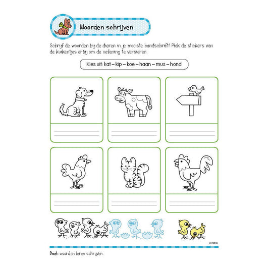 Deltas oefenboek met stickers - leuke schrijfoefeningen (6-7 jaar)