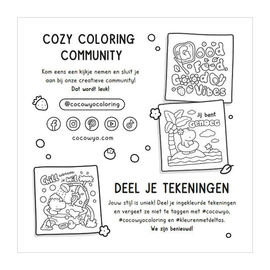 Deltas cozy vibes cute comfy kleurboek coco wyo