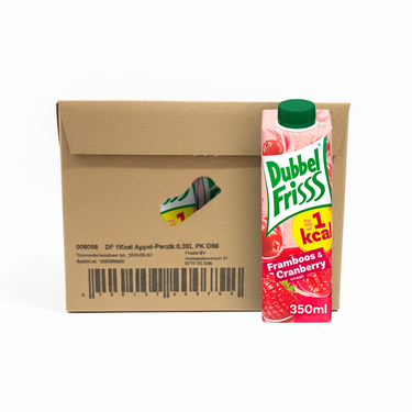 Dubbelfrisss 1kcal framboos cranberry (8x 350ml)