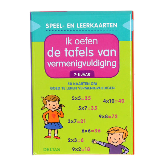 Deltas speel- en leerkaarten - ik oefen de tafels van vermenigvuldi
