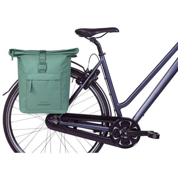 Afbeelding laden in galerijviewer, Basil b.v. dubbele fietstas basil brooklyn mik 41l 14 x 30 x 37 cm - groen
