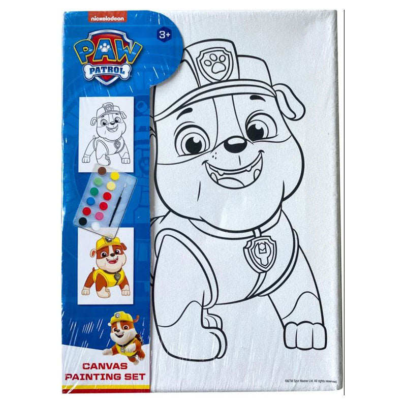 Afbeelding laden in galerijviewer, Canvas schilderset paw patrol incl. 12 verschillende kleuren waterverf + penseel 18x25cm
