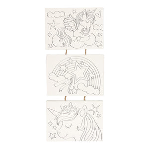 Wins holland canvas schilderset eenhoorn, set van 3 stuks.